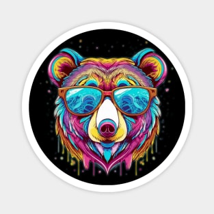 Funny bear colorful painted Magnet